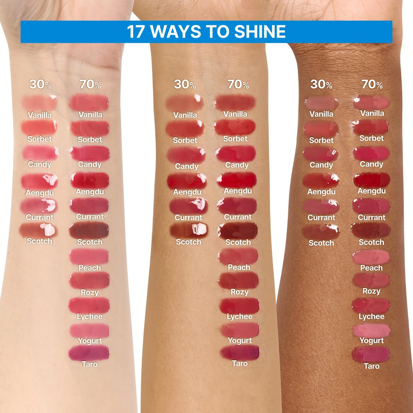 3D Voluming Gloss 70% (Rich) | Vanilla 70% | High Shine, Non-Sticky Lip Gloss for Makeup | Long-Lasting, Moisturizing Gel Formula | 30%, 70% Pigment Options | 5.3g