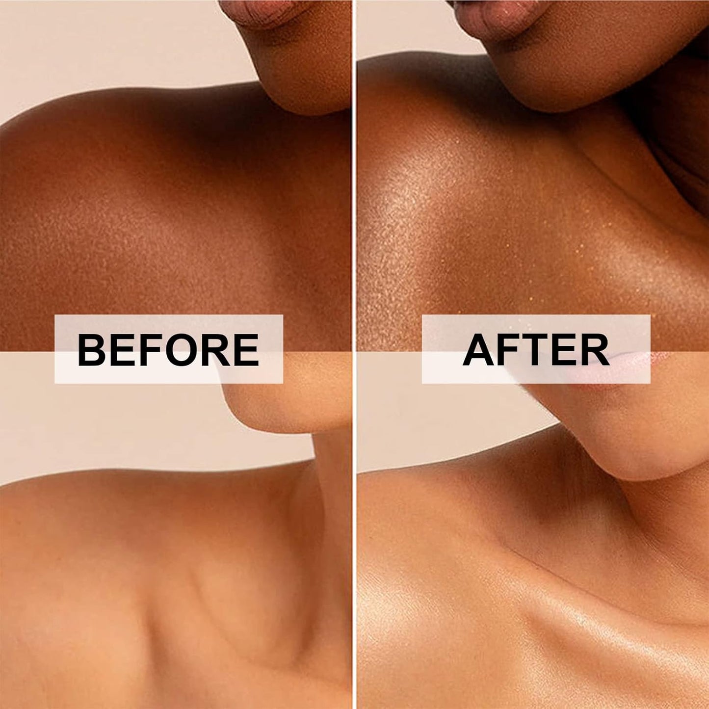 Body Shimmer Oil, Rose Gold Natural Glow Luminizer, Long Lasting Waterproof Moisturizing Liquid Illuminator Highlighter Makeup for a Sun-Kissed Glow, Brush Include, 1oz, Light Medium