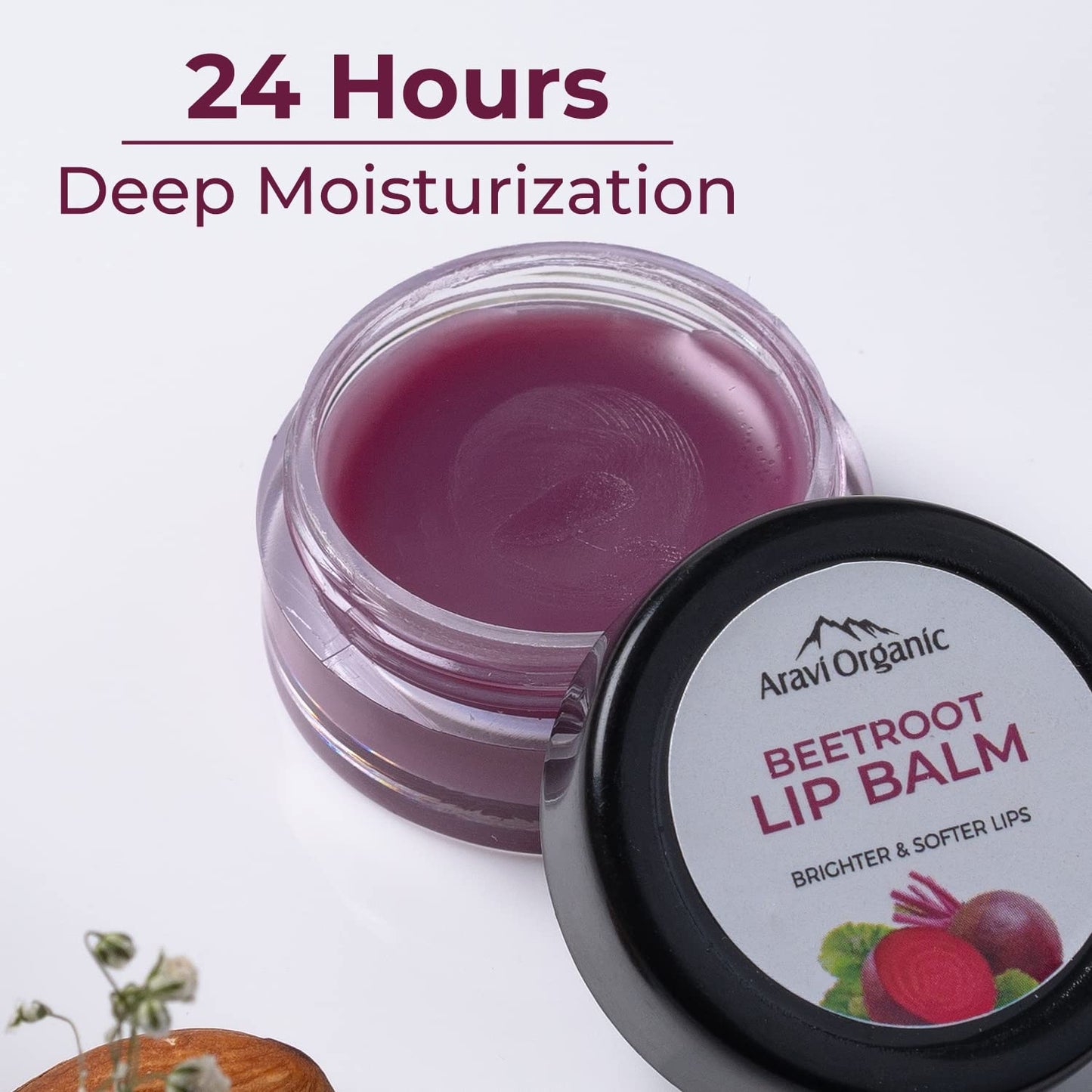 Beetroot Lip Balm For Women & Men | For Dark Lips, Lip Lightening, Dry & Chapped Lips | Makes Soft & Glossy Lips