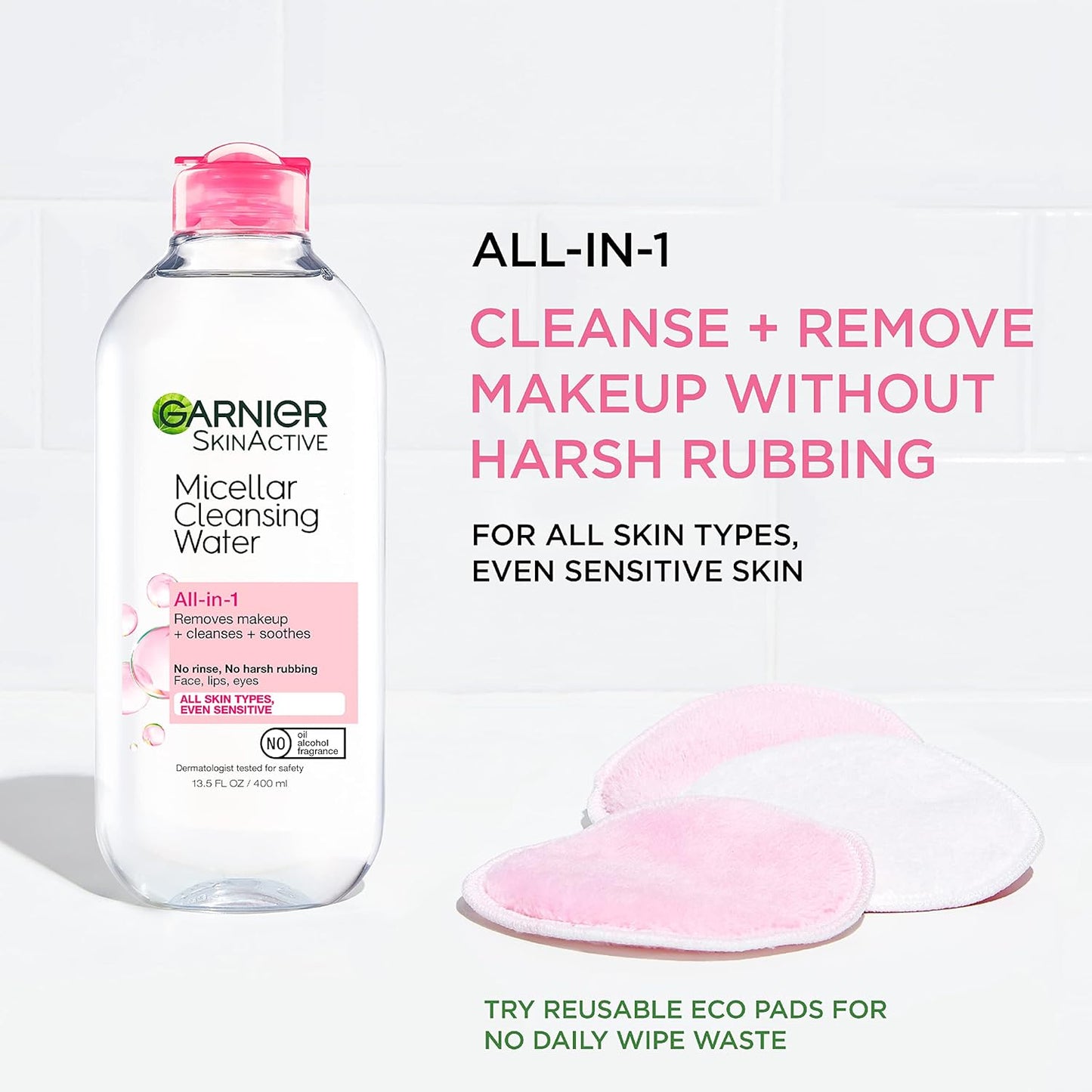 Garnier Back to School Bundle|Micellar Water (400mL) + Fructis Sleek & Shine Shampoo (22 Fl Oz), Conditioner (21 Fl Oz) (3 Items), 1 Kit (Packaging May Vary)