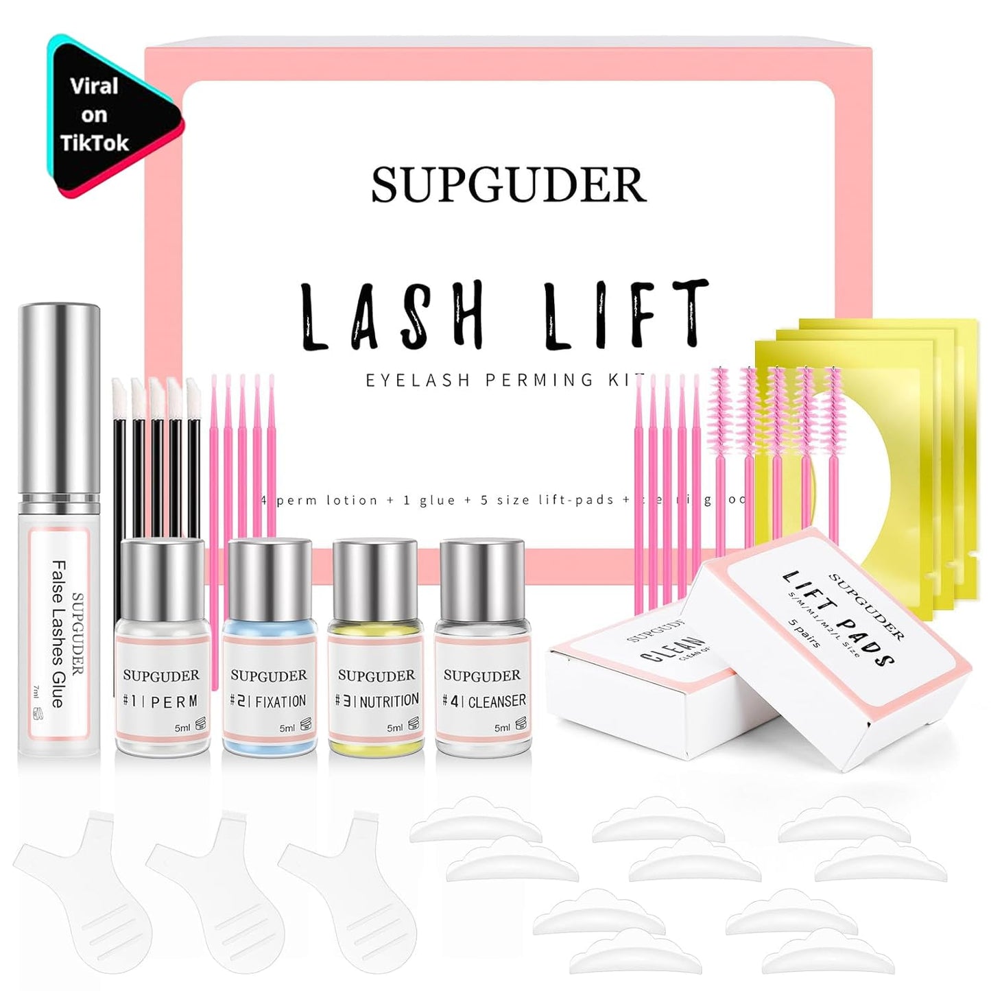 2025 Upgraded Lash Lift Kit for Perming,Curling and Lifting Eyelashes | Semi-Permanent Salon Grade Supplies for Beauty Treatments | Includes Eye Shields,Pads and Accessories