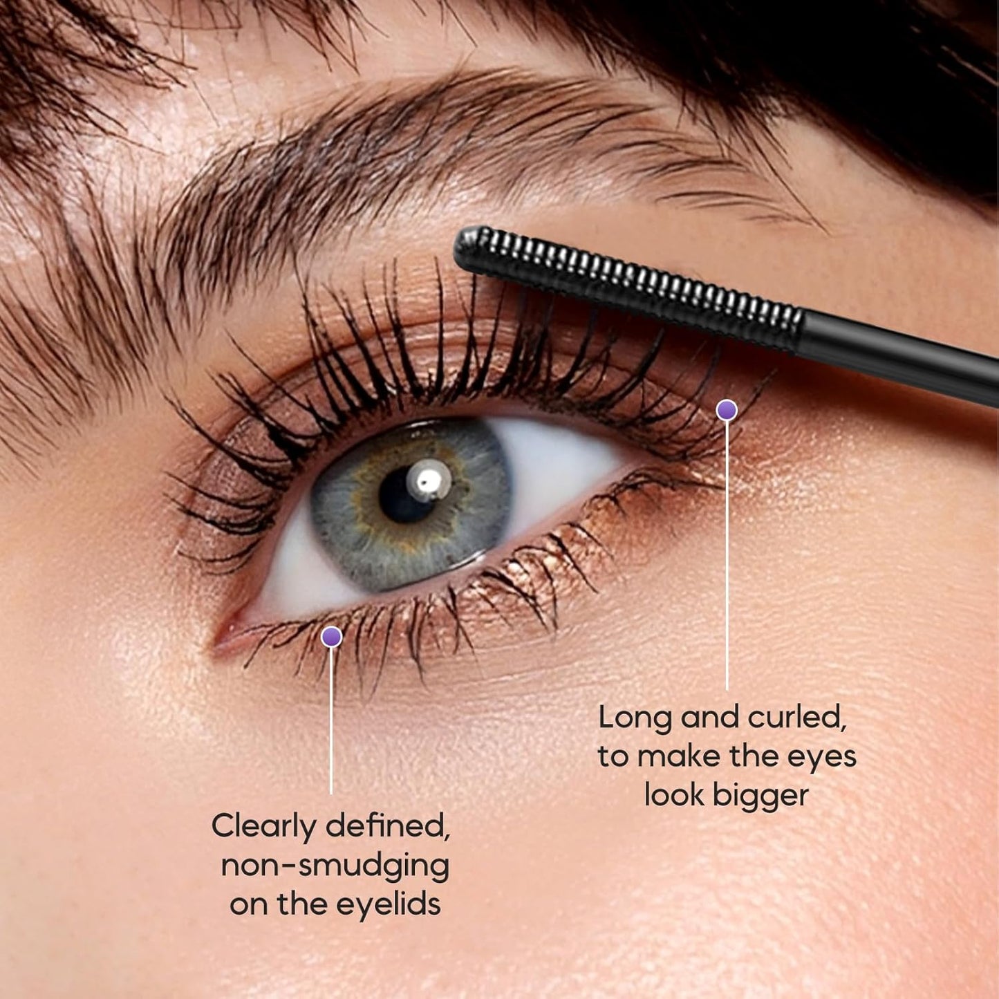 Iron Wand Mascara, 2025 New Metal Wand Mascara Volume and Length Waterproof, Long-Lasting 3D Curling Eyelash Lash Extensions Iron Mascaras (Black)