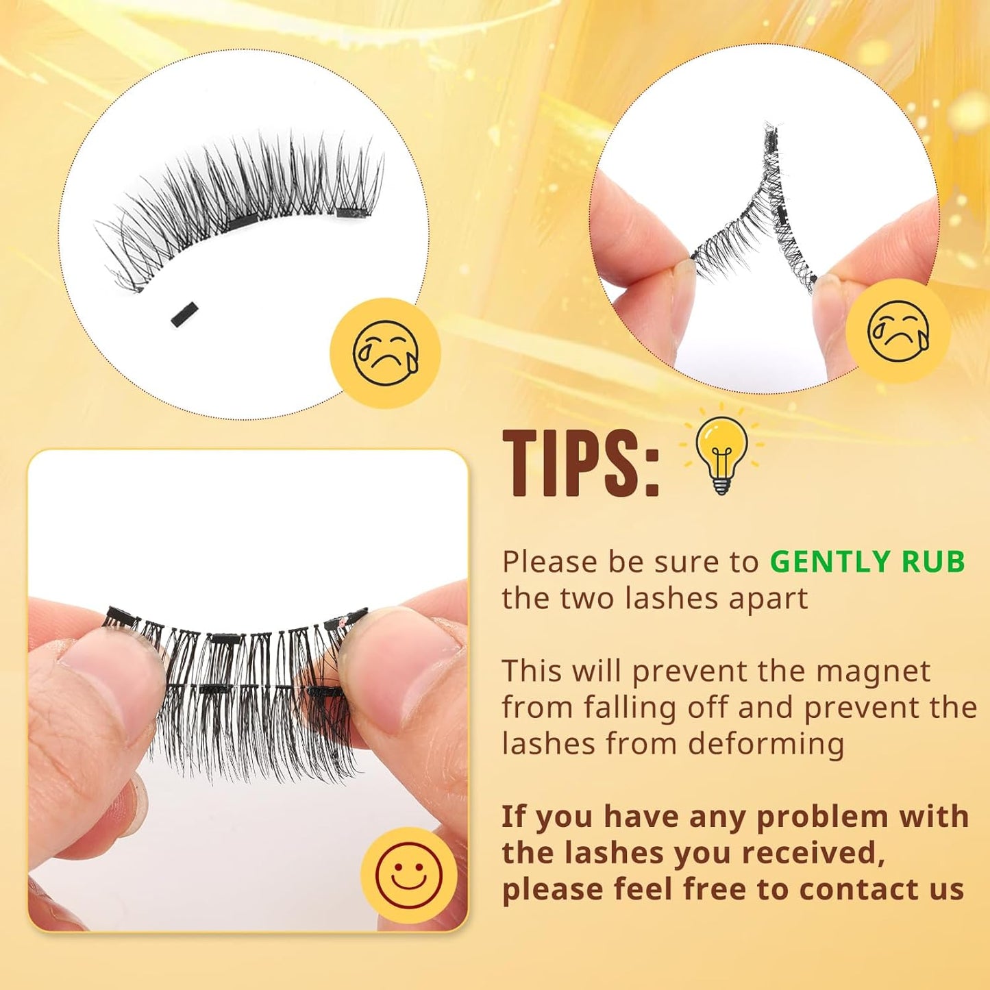 QUEWEL 2 Pairs Magnetic Eyelashes Natural Look, Reusable Magnetic Eyelashes with Applicator, No Glue Needed Lash Clusters Kit, Easy to Wear and Remove(2 Pairs-D+E03)