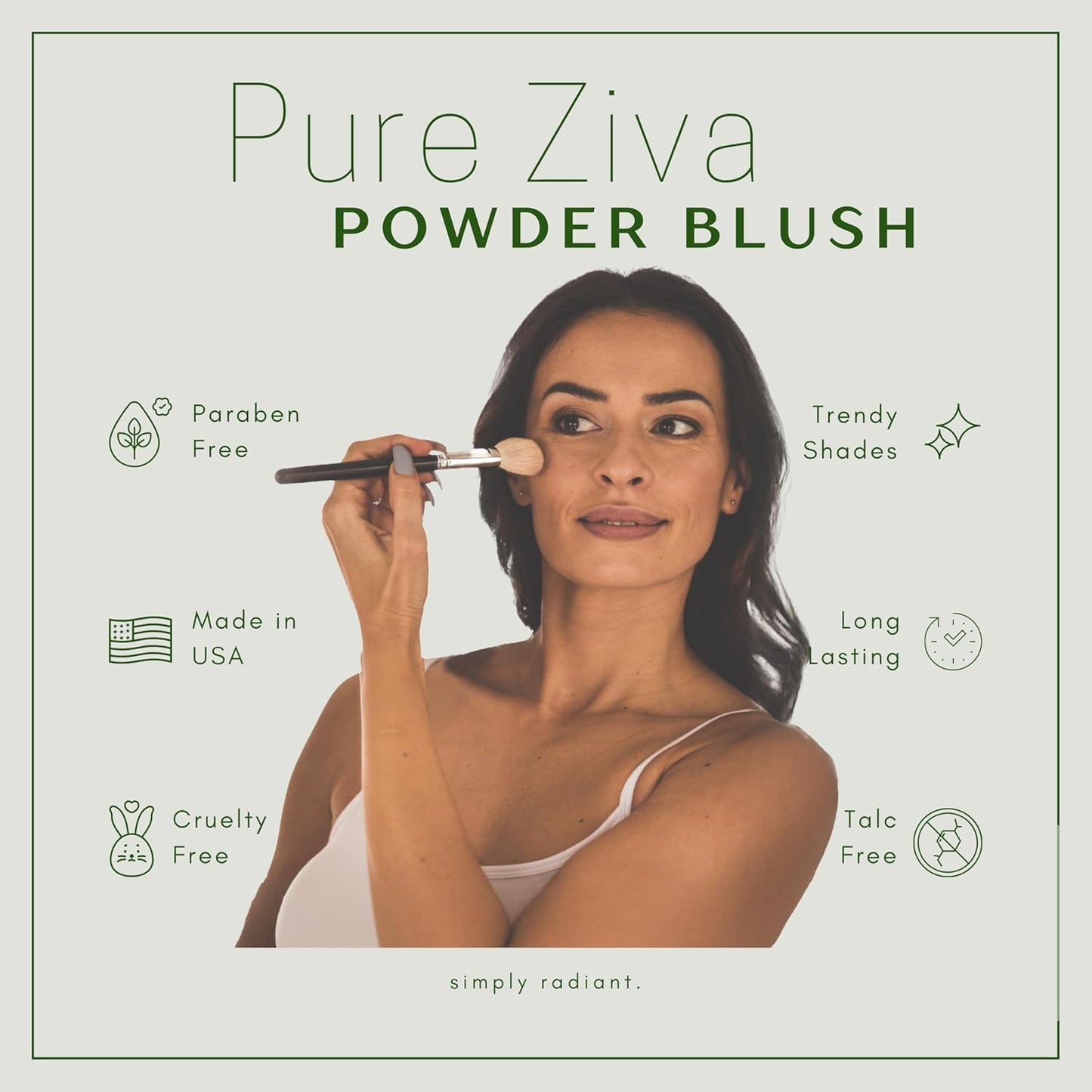 Pink Coral Light Pale Pink Bubble Gum Pink Peach Orange Blush Pressed Cheek Color Contour Powder, Talc & Paraben Free, 4 Grams, No Animal Testing & Cruelty Free