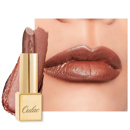 Oulac Glitter Lipstick for Women with Metallic 3D Shine Lightweight Hydrating Formula, High Impact Lip Color, Vegan Beauty, Sheer Coverage Lip Makeup, Christmas Gifts for Women, Me Time(24)