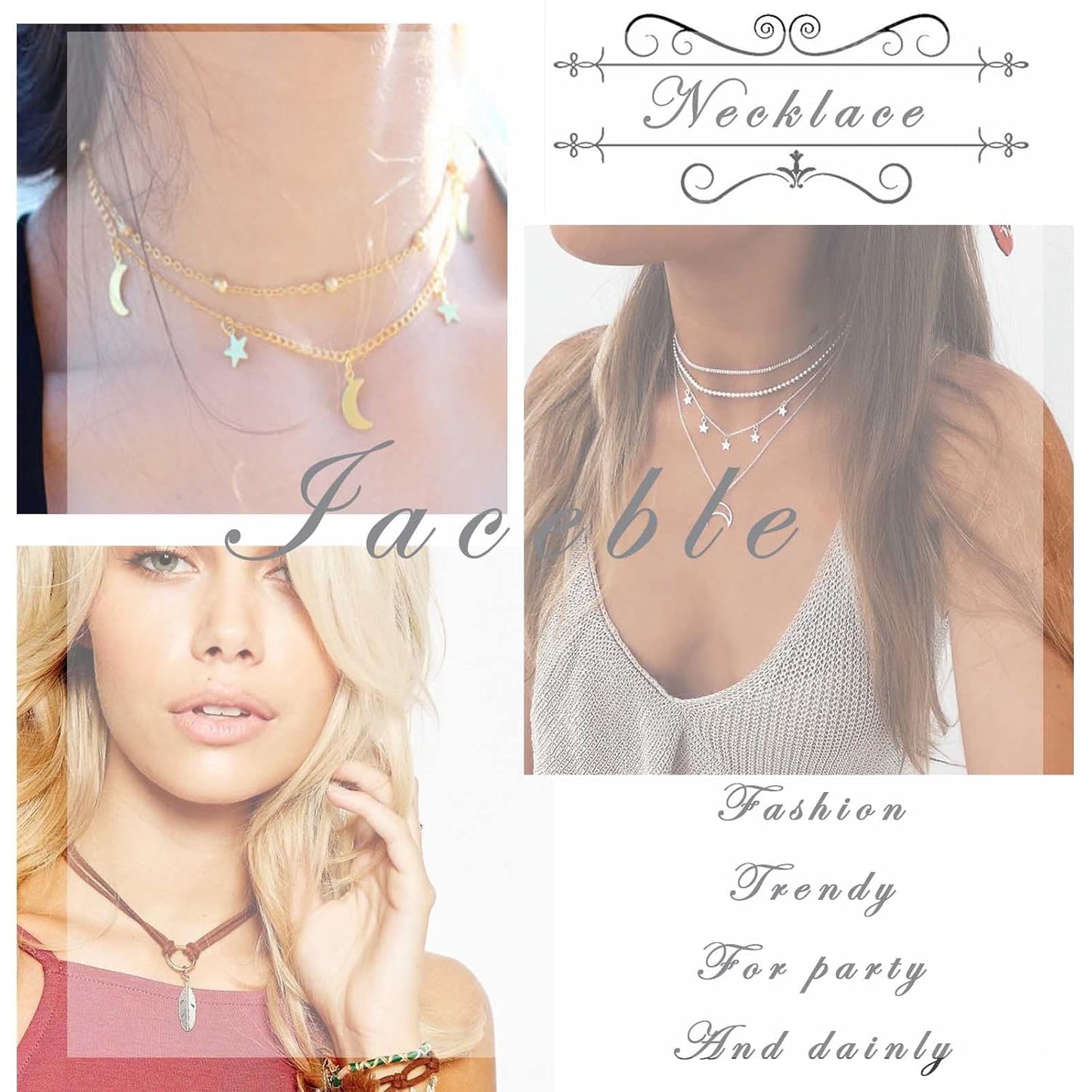 Punk Layered Butterfly Choker Necklace Rhinestone Tennis Chain Necklace Silver Puffy Heart Pendant Necklace Choker Boho Crystal Clavicle Necklace Jewelry for Women and Girls 2 Pcs