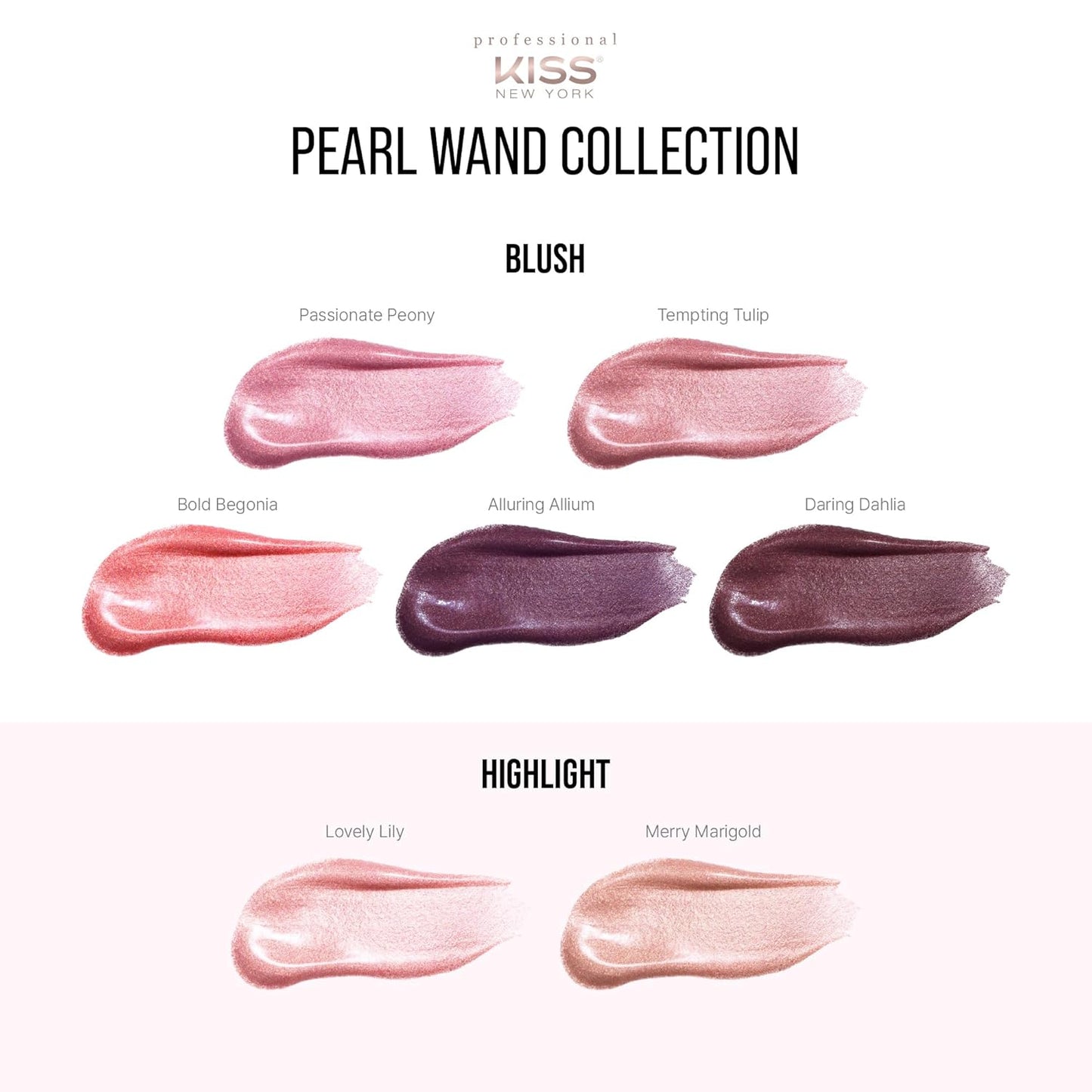 Kiss New York Professional Pearl Liquid Blush Beauty Wand, High Pigment Glow for Cheek, Eye & Lip, Non-Greasy Hydration Lightweight with Sponge-Tip Applicator (Tempting Tulip)