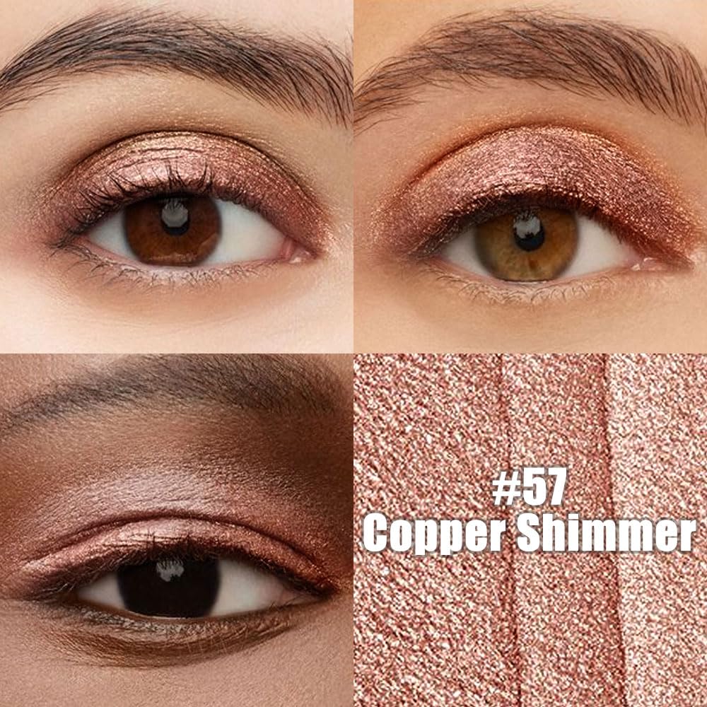 Kaely Cream Eye Shadow Sticks, Copper Shimmer Eyeliner Pencil Eyeshadow Palette Makeup, Eye Highlighter Brightener Stick for Older Women Waterproof Pigmented, sombras para ojos, New-57