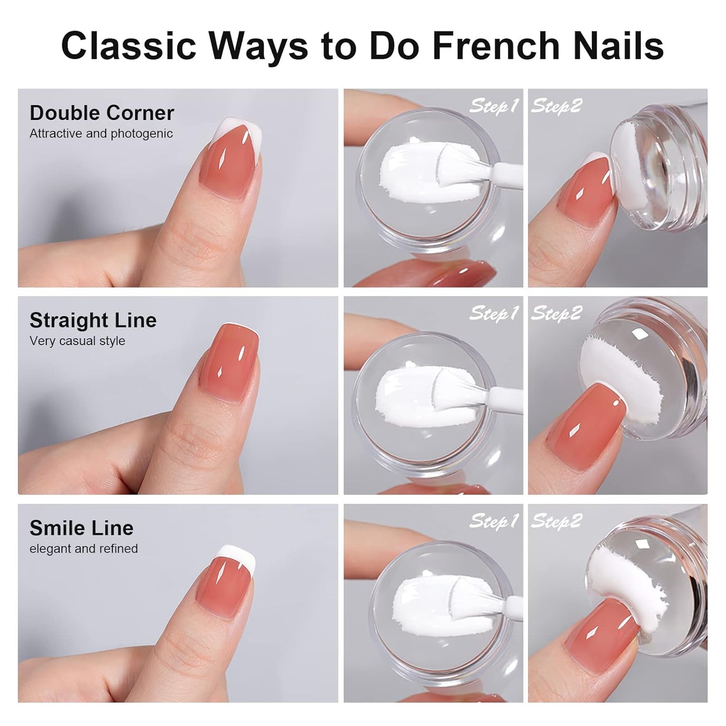 Nail Art Stamper Clear Silicone Nails Stamping Jelly with Scraper Transparent Visible Body DIY Manicure Nail Art Tool C