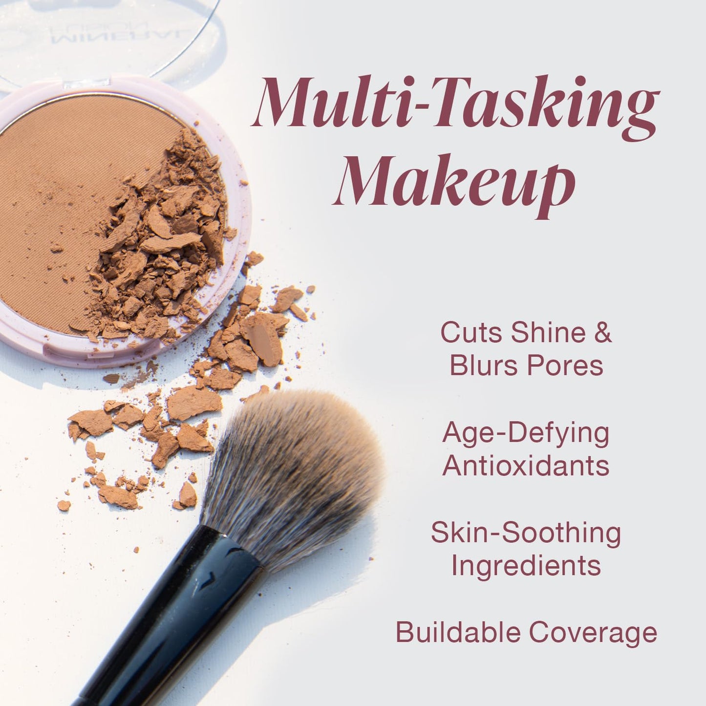 Mineral Fusion Pressed Powder Foundation, Warm 3 - Med/Tan Skin w/Yellowish Undertones, Age Defying Foundation Makeup with Matte Finish, Talc Free Face Powder, Hypoallergenic, Cruelty-Free, 0.32 Oz