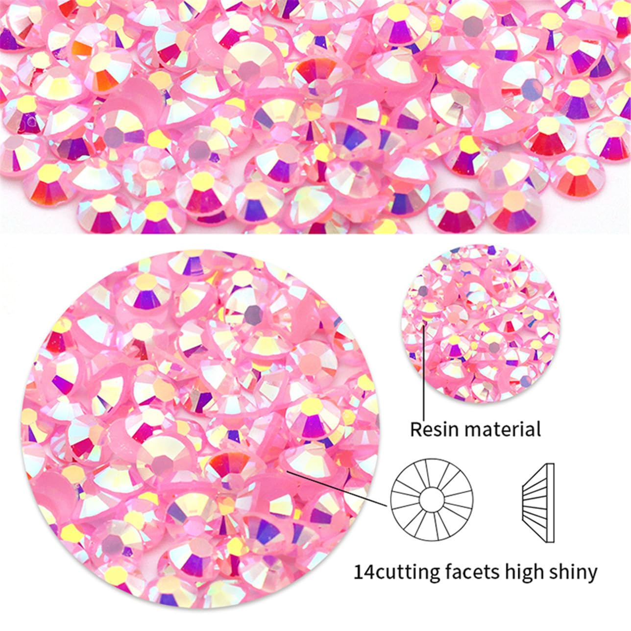 1440 Pcs SS20 5mm Flatback Rhinestones for Nails Art Crafts Glitter Round Shine Gems AB Crystals DIY Clothes Shoes （Black-Bottom Sapphire AB）