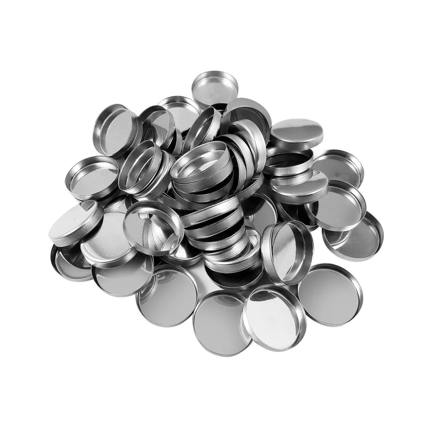 56 Pack Empty Round Metal Pans Size 26mm for Eyeshadow Palette Magnetic Makeup Palette (Height 3.5 mm)