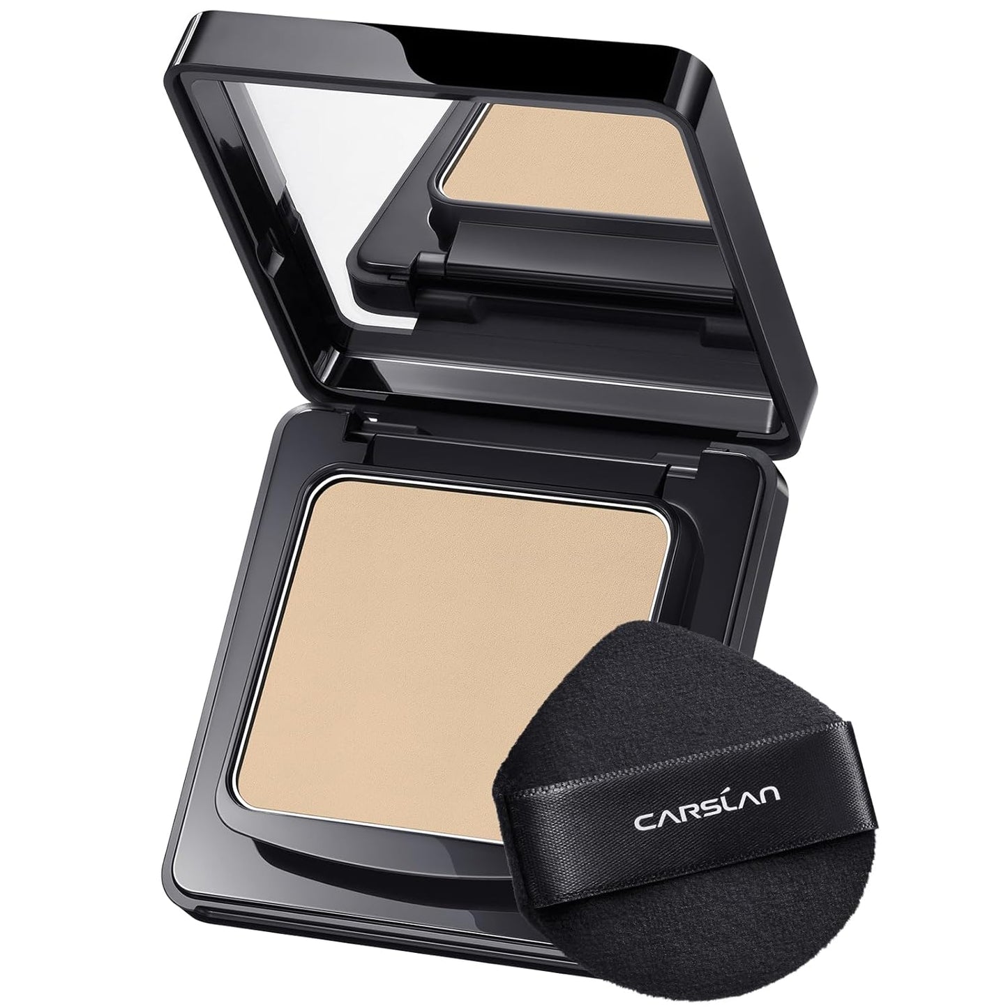 1.0 Waterproof Face Pressed Powder Compact, 24H Longlasting Oil Control Pressed Setting Powder Talc-Free Makeup, Shine Free, Poreless, Smooth, 01 Natural Beige for dry&com skin (0.28Oz)