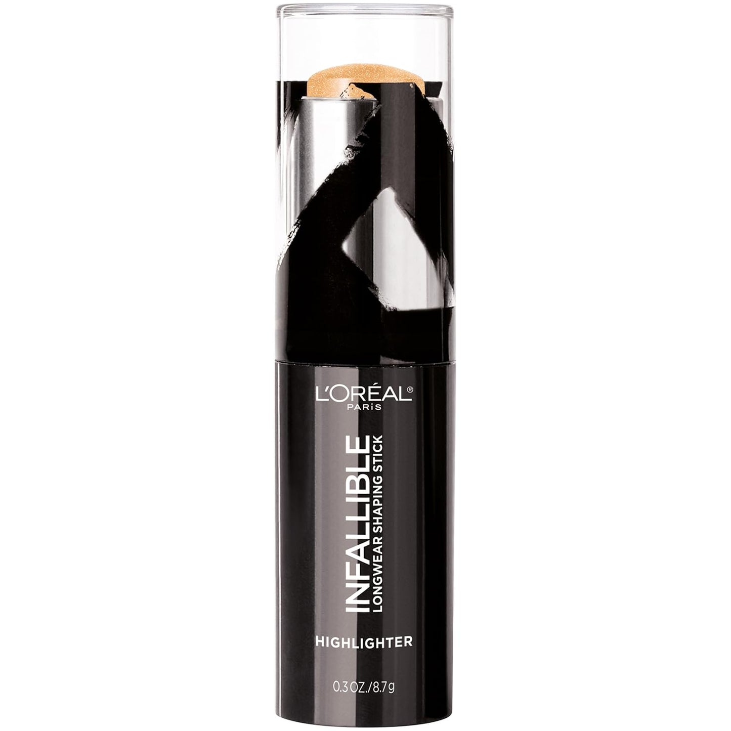 L’Oréal Paris Makeup Infallible Longwear Highlighter Shaping Stick, Up to 24hr Wear, Buildable Cream Highlighter Stick, 41 Gold is Cold, 0.3 oz.