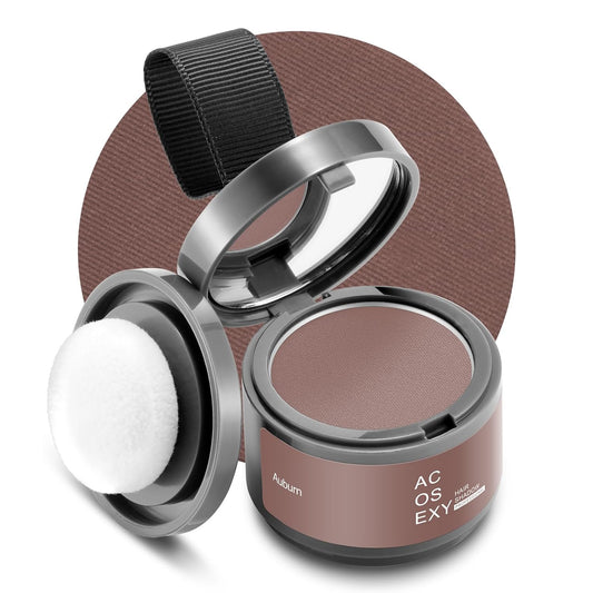 Root Touch Up Hair Color Powder for Gray Coverage and Thinning Hair - Auburn Hairline Shadow Powder for Women's Eyebrows and Men's Beard Lines, Bald Spots (Auburn)