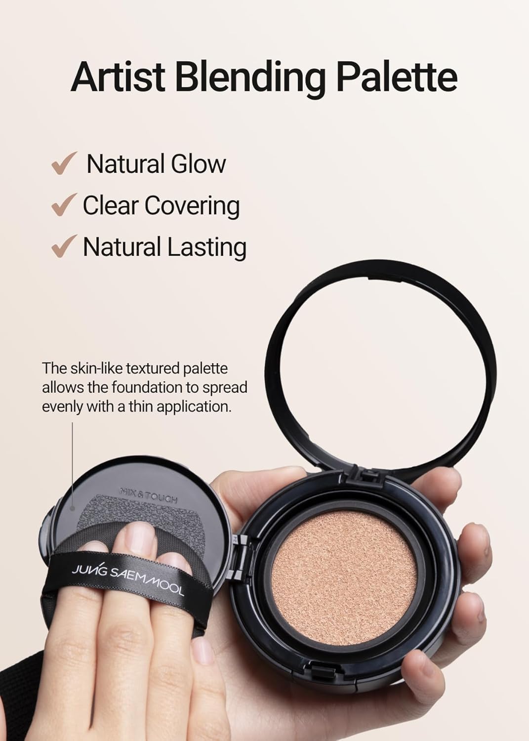 [JUNGSAEMMOOL OFFICIAL] Essential Skin Nuder Cushion (Light) | Refill not Included | Natural Finish | Buildable Coverage | Korean Makeup Artist Brand | Cream Foundation