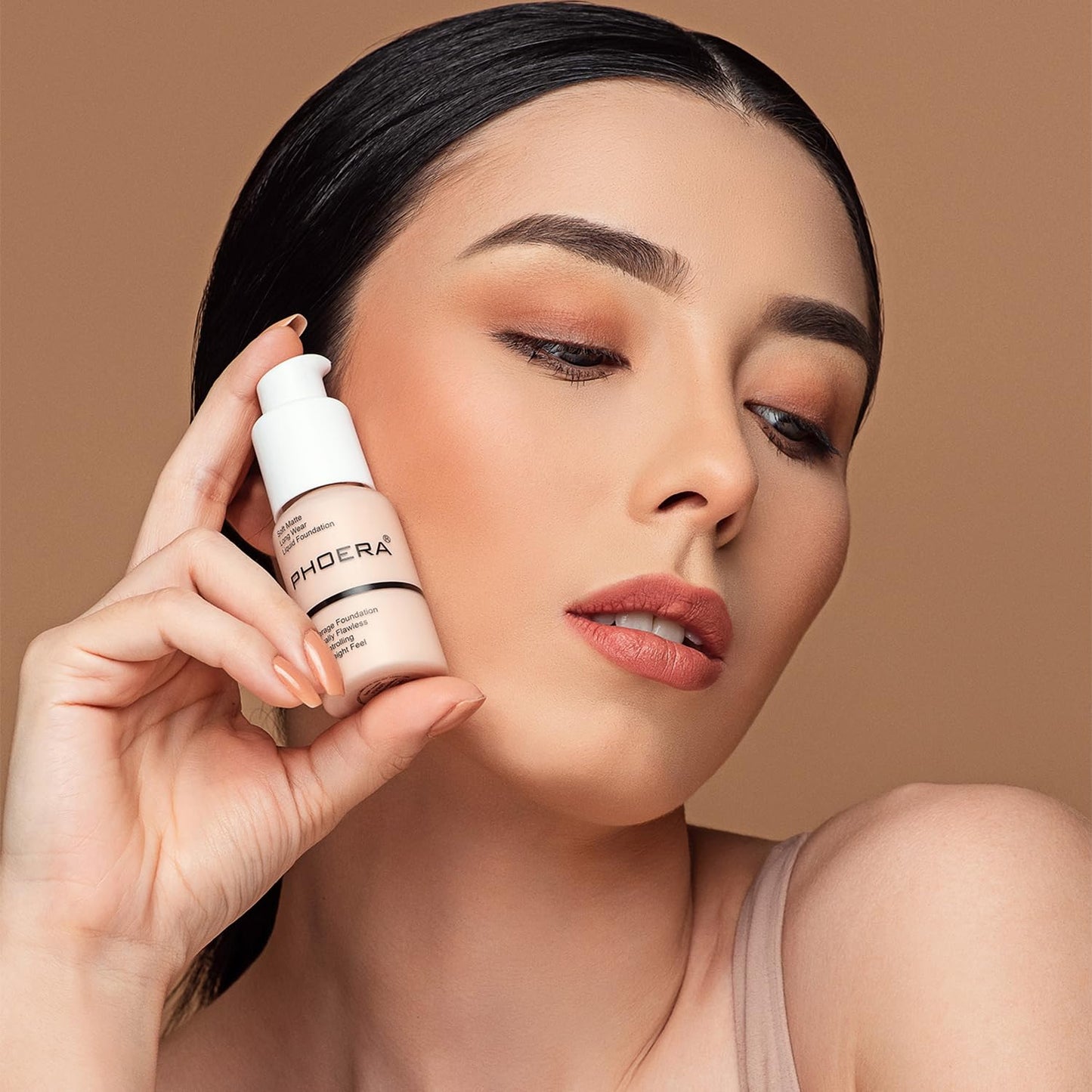 PHOERA Foundation, PHOERA Matte Liquid Foundation,PHOERA Makeup for Women, PHOERA Foundation Full Coverage Concealer, 30ml 24HR Matte Oil Control Concealer (102+104/ Nude+Buff Beige)