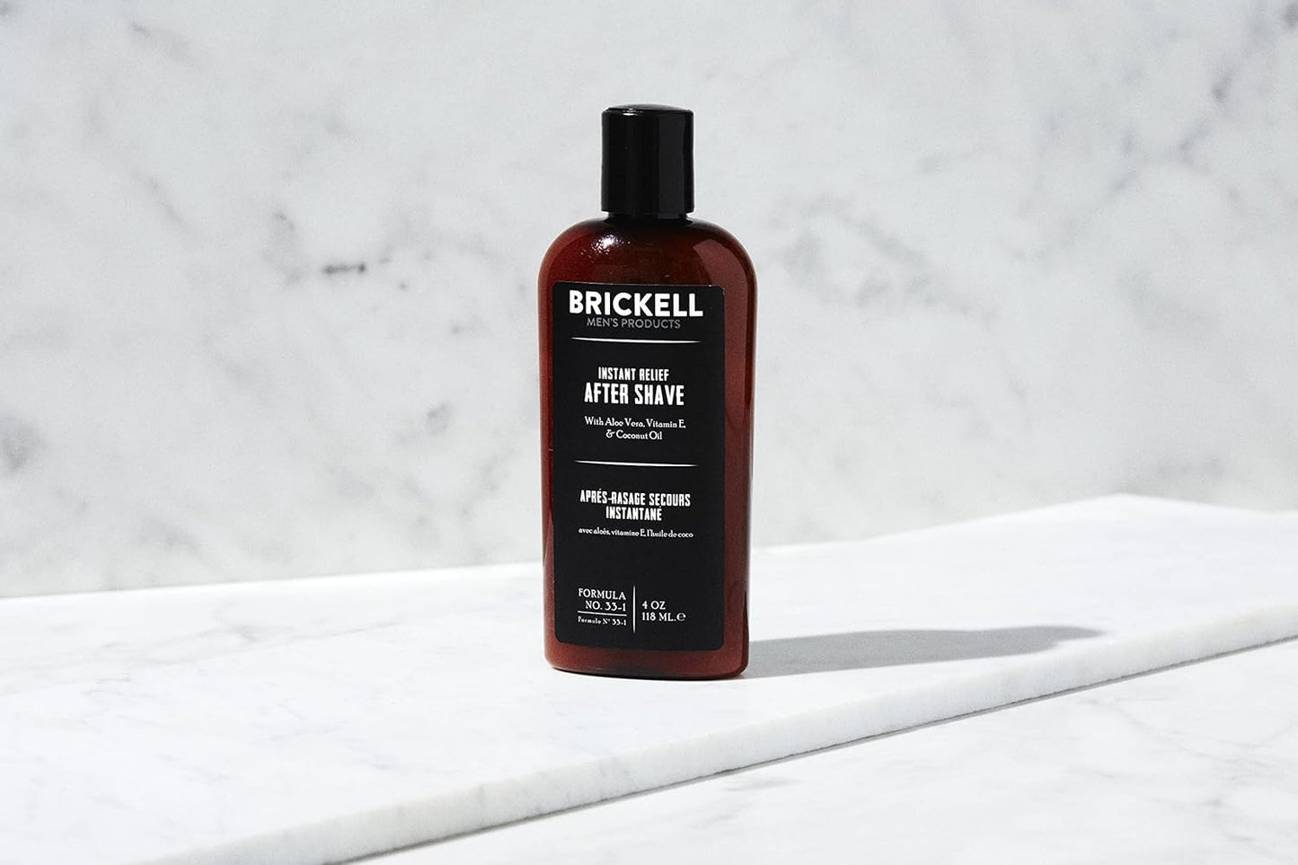 Brickell Men's Instant Relief Aftershave for Men, Natural and Organic Soothing After Shave Balm to Prevent Razor Burn, 4 Ounce, Unscented