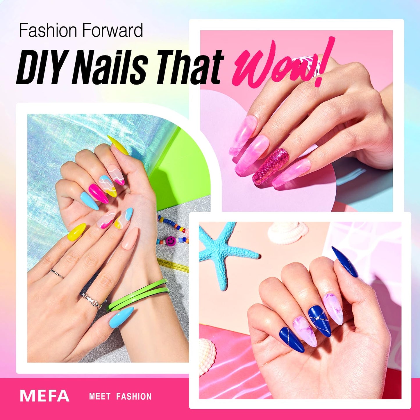 MEFA 35 Pcs Gel Nail Polish Set, 32 Colors All Seasons Collection Gel Nail Polish Blue Red Pink Nail Art Manicure DIY Salon Home Halloween Decoration Beginners Gifts for Women
