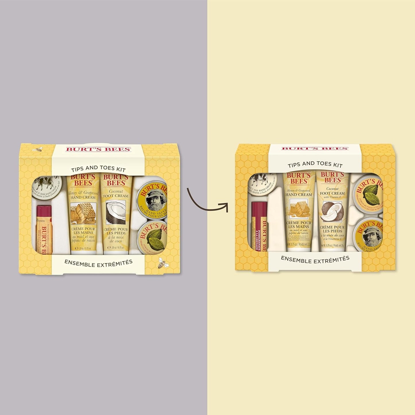 Burt's Bees Back to School Gifts Ideas, 6 Body Care College Dorm Products, Tips and Toes Set - Pomegranate Moisturizing Lip Balm, 2 Hand Creams, Foot Cream, Cuticle Cream & Hand Salve