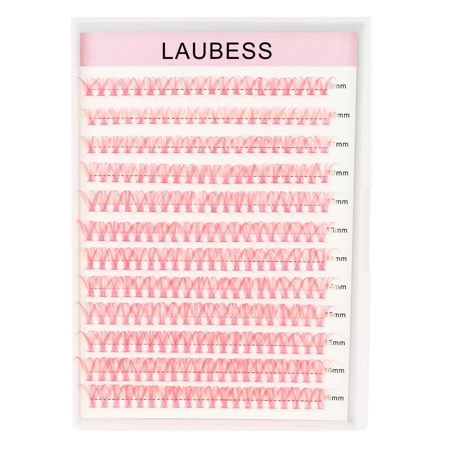 Colored Lash Clusters LAUBESS Colored Eyelash Clusters Wispy Pink Colored Lash Extensions Colorful Lash Clusters Individual Lashes (Pink 40D-0.07D-Mix9-16)