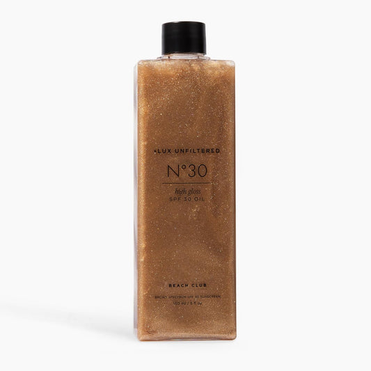 + Lux Unfiltered N°30 Shimmer Body Oil with SPF 30 - Hydrating & Nourishing High Gloss Tanning Oil, Instant Bronze Shimmer Sunscreen - Oxybenzone Free - Broad Spectrum Sunscreen SPF 30