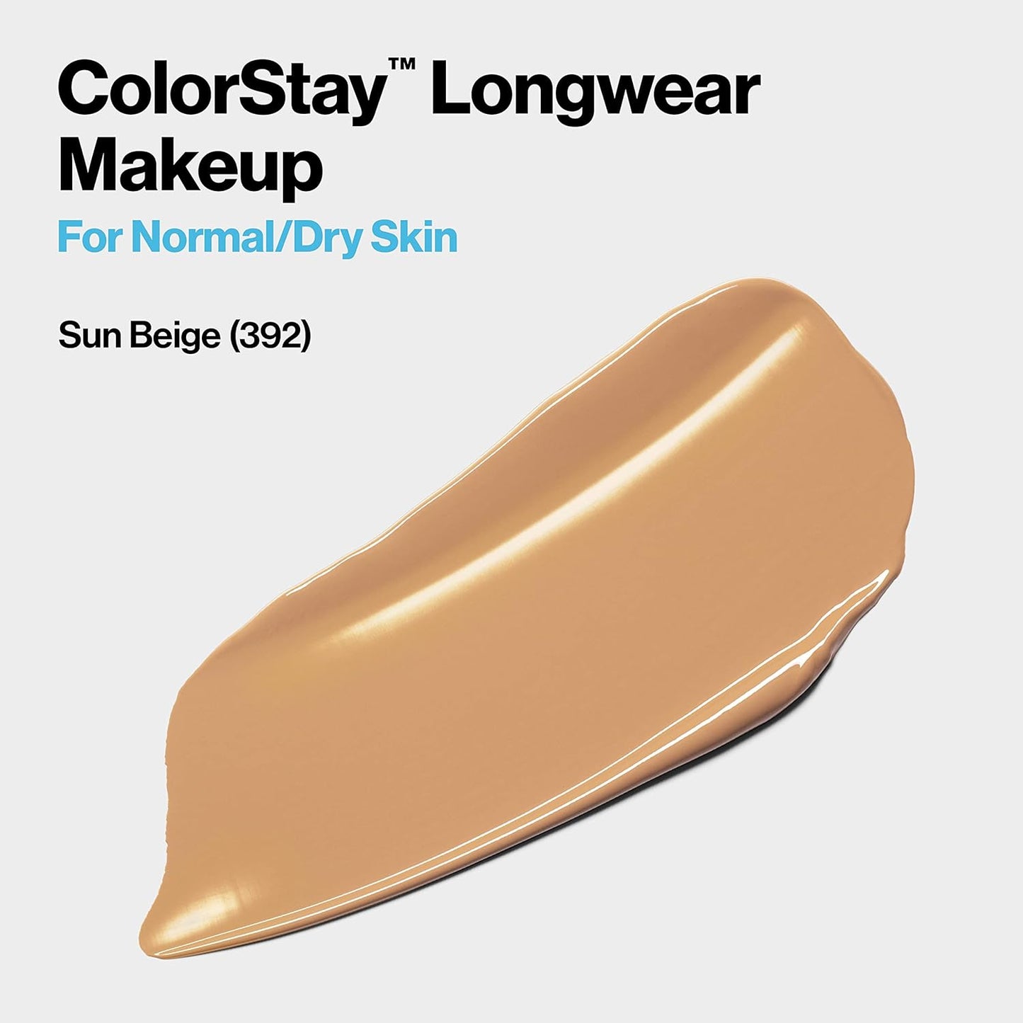 Revlon Liquid Foundation, ColorStay Face Makeup for Normal & Dry Skin, SPF 20, Longwear Medium-Full Coverage with Natural Finish, Oil Free, 392 Sun Beige, 1 Fl Oz
