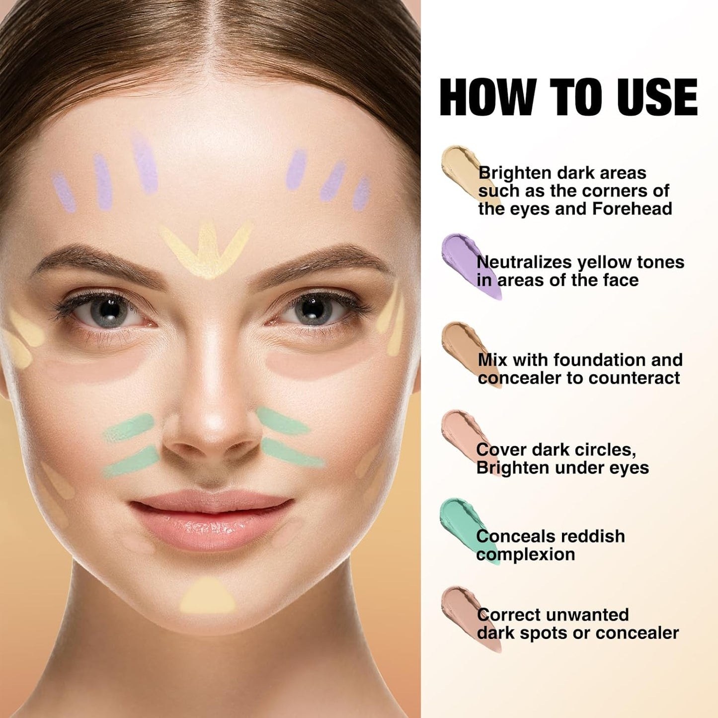 Contour Stick Corrects Skin Tone Bronzer Waterproof Sweat Resistant Concealer Creamy Concealer Green