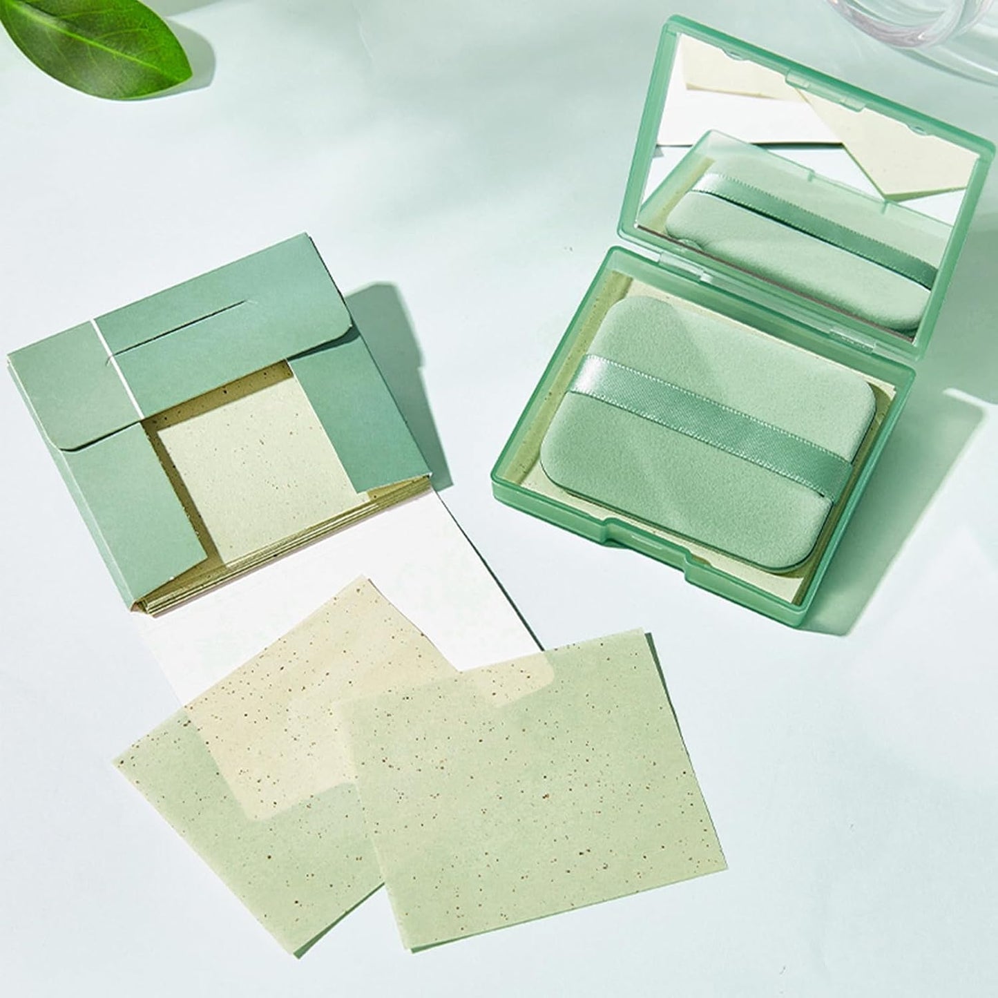 200 Oil Blotting Sheets for Face, Portable Oil Control Film with Mirror & Puff Not Destroy Base Makeup Face Oil Absorbing Sheets for Women & Men, Face Oil Control On The Go (Chamomile, 200)