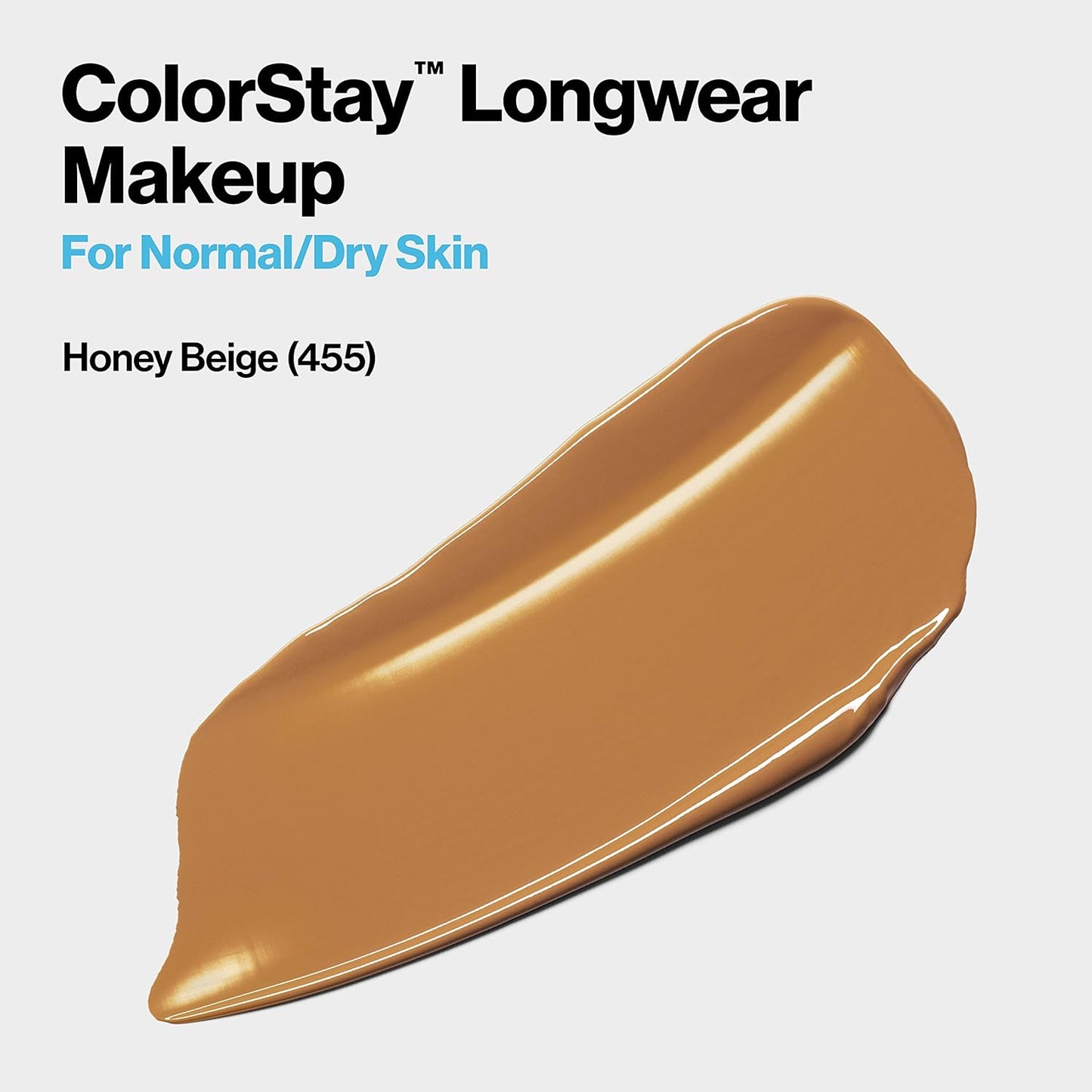 Revlon Liquid Foundation, ColorStay Face Makeup for Normal & Dry Skin, SPF 20, Longwear Medium-Full Coverage with Natural Finish, Oil Free, 455 Honey Beige, 1 Fl Oz