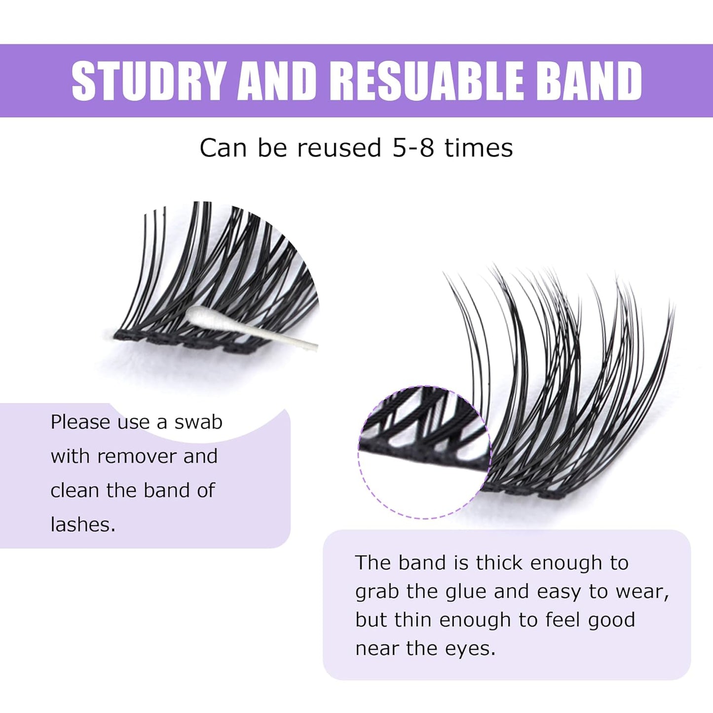 GAQQI Lash Clusters, Individual Lashes D Curl, DIY Lash Extension 14mm False Eyelash Clusters 120 PCS, Natural & Wispy Cluster Lash Wisps (GQ19, D Curl,14mm)