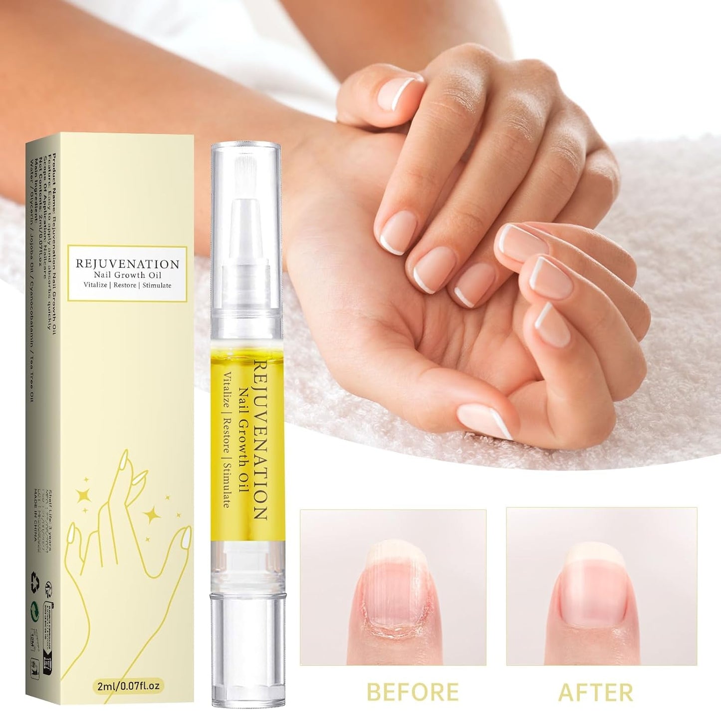 Nail Growth Oil, Rejuvenation Nail Oil Pen, Natural Rejuvenation, Instant Nail Strength, Cuticle Oil for Nails, Nail Strengthener for Moisturize Strengthen Brighten Nails Care (3pcs)