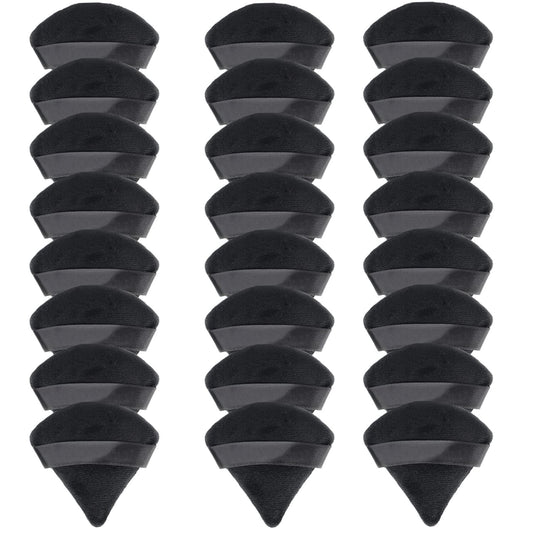 24 Pieces Powder Puff, Triangle Makeup Puff Cotton Powder Face Washable Body Powder Puff for Loose Powder Body Cosmetic Foundation Sponge Makeup Tool (24Black)