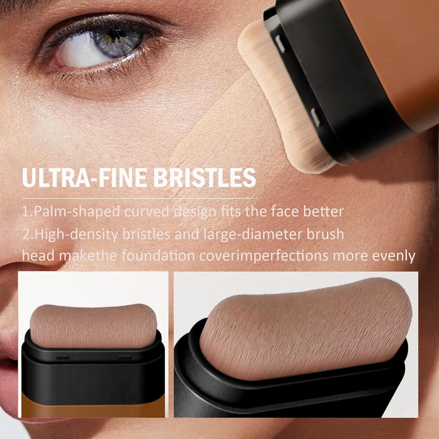 Face Foundation Concealer Stick,2-in-1 Long-wear Lightweight Contour Brighten Stick Blemish with Brush, Waterproof, Hydrating Full Coverage Dark Circles & Blemishes(03#Pink Velvet)