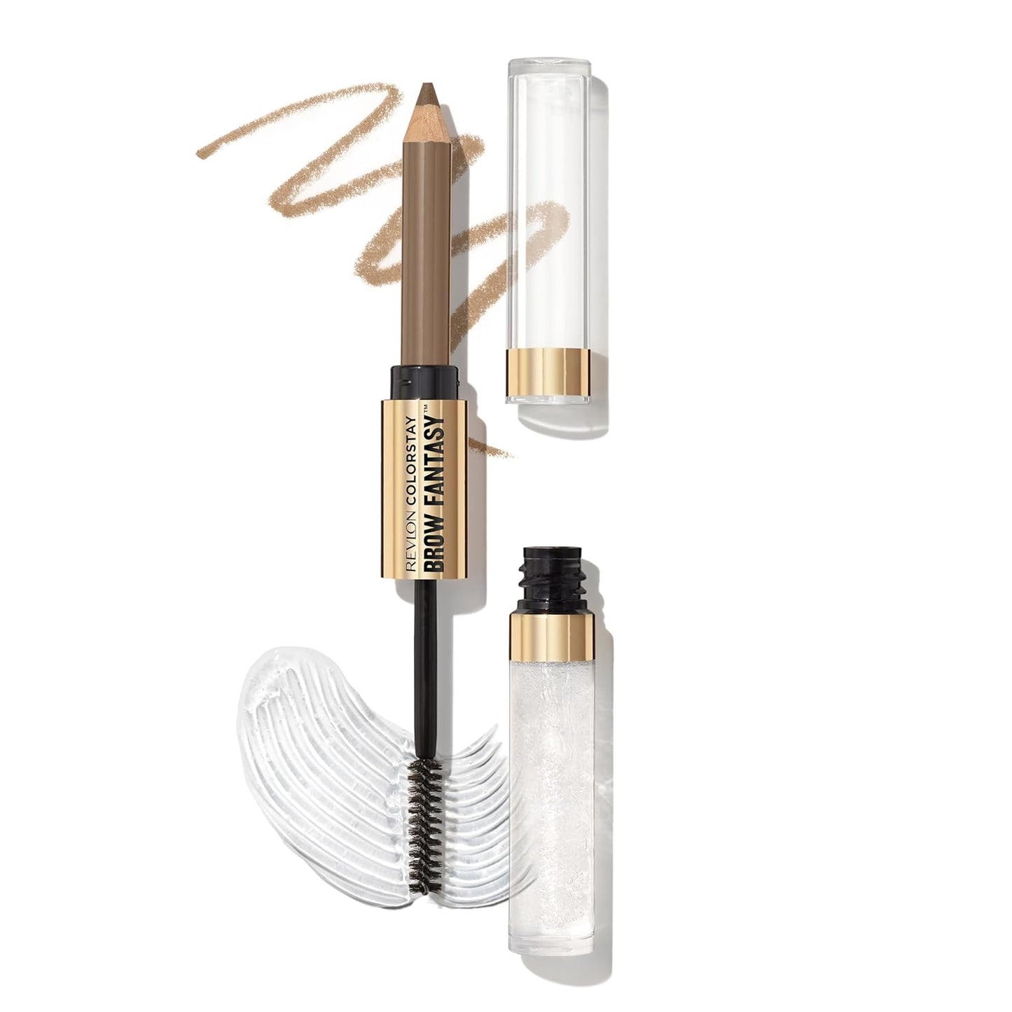 Revlon ColorStay Brow Fantasy, All In One Eyebrow Powder Pencil with Shaping Clear Gel, Gel Infused with Panthenol, Smudge-proof, 16HR Visibly Full Brows, 001 Ash Blonde