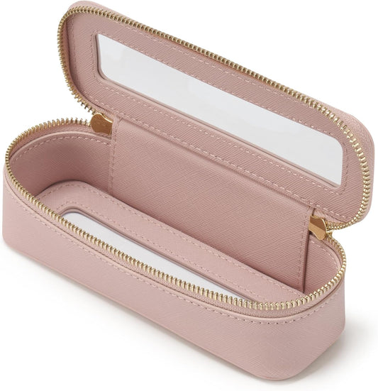 Popvibe Clear Makeup Bag Travel Cosmetic Case Transparent Toiletry Bag with Zipper, Portable Make Up Organizer Traveling Compact Car Bag for Essentials
