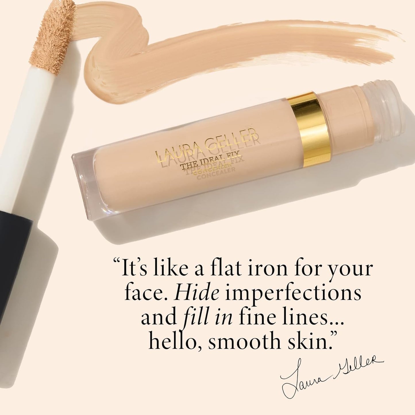 LAURA GELLER NEW YORK The Ideal Fix Concealer - Medium - Buildable Medium to Full Coverage Liquid Concealer - Covers Under Eye Dark Circles & Blemishes - Long-Lasting
