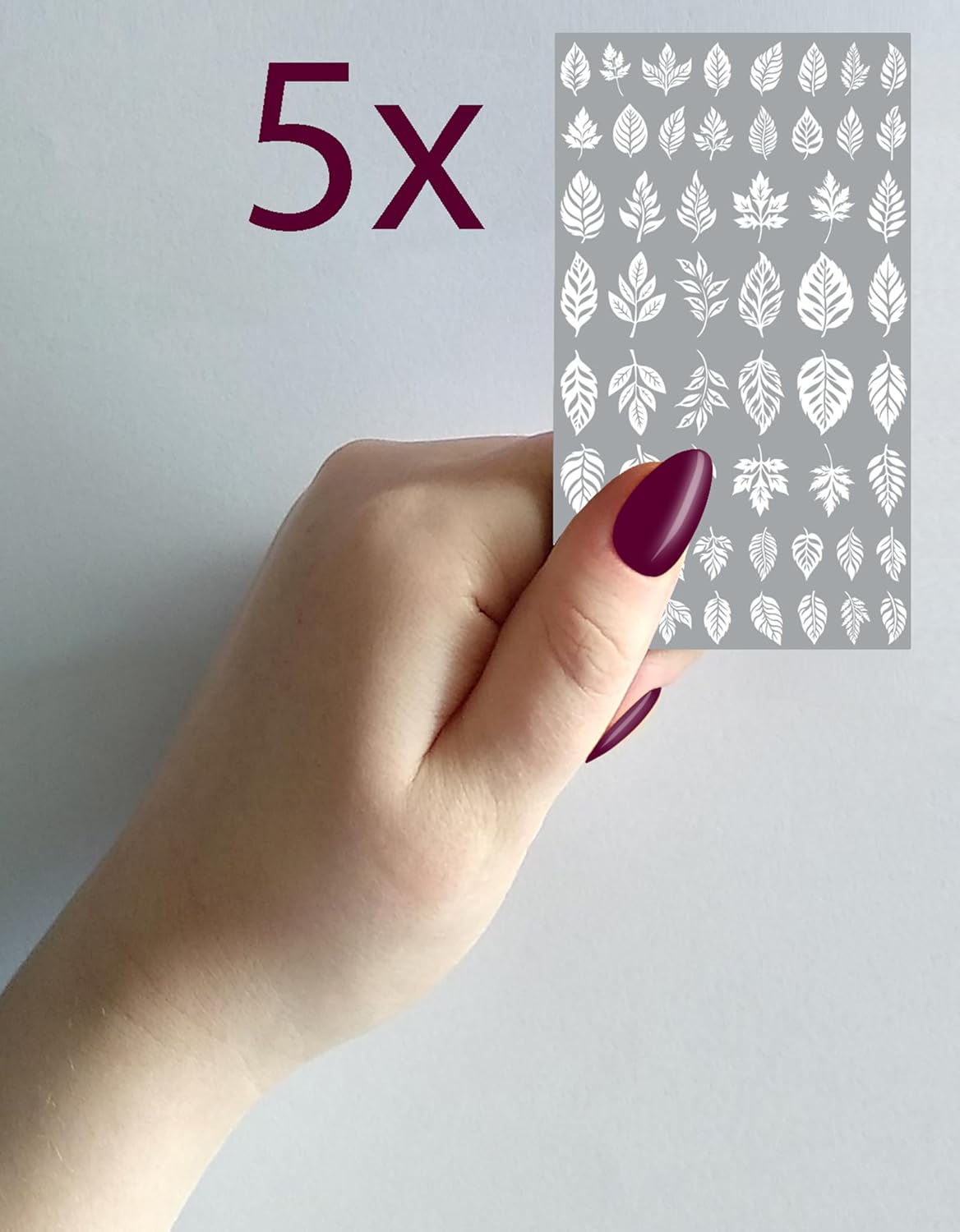 Nail Stickers Decals (5 Sheets) FLONZNAIL Variated Autumn Leaves Vintage Styled Nail Decor