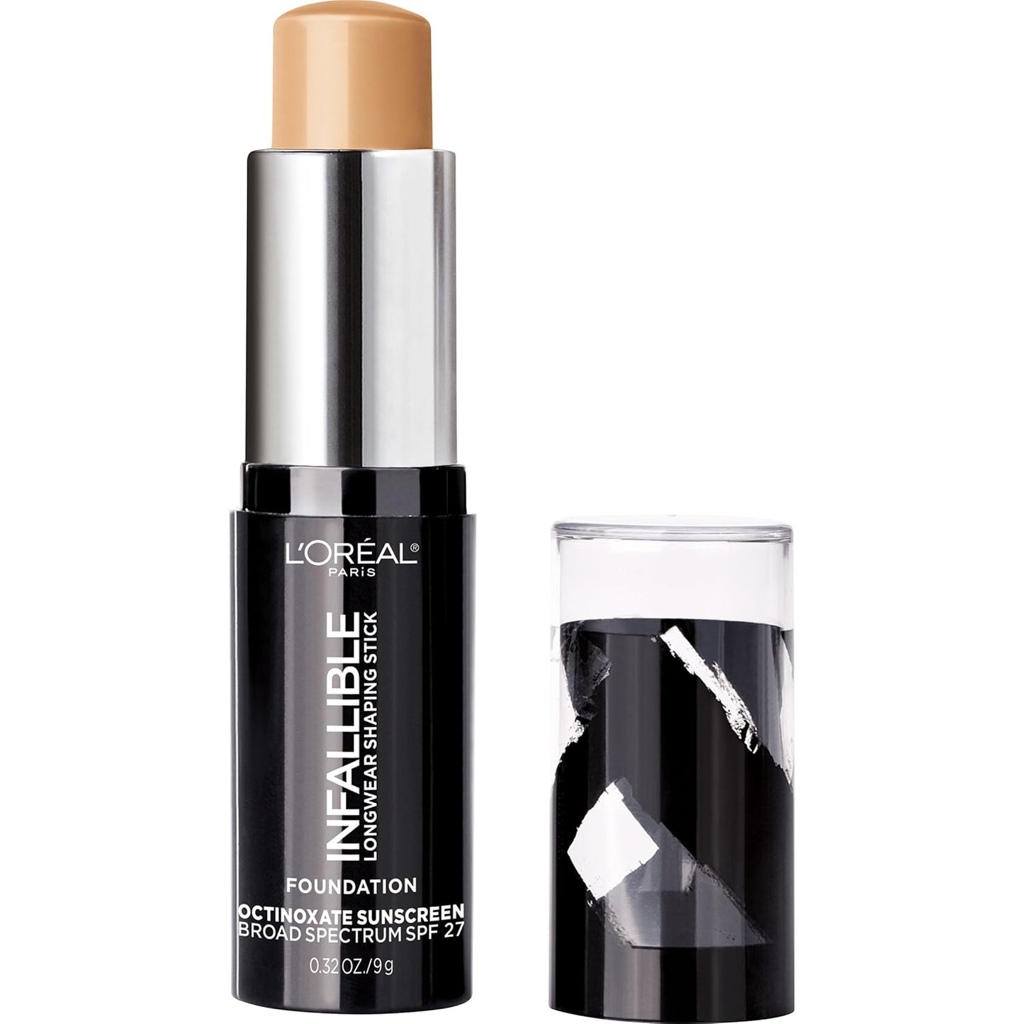 L'Oreal Paris Makeup Infallible Longwear Shaping Stick Foundation, 407 Natural Beige, 1 Tube, 0.32 Ounce