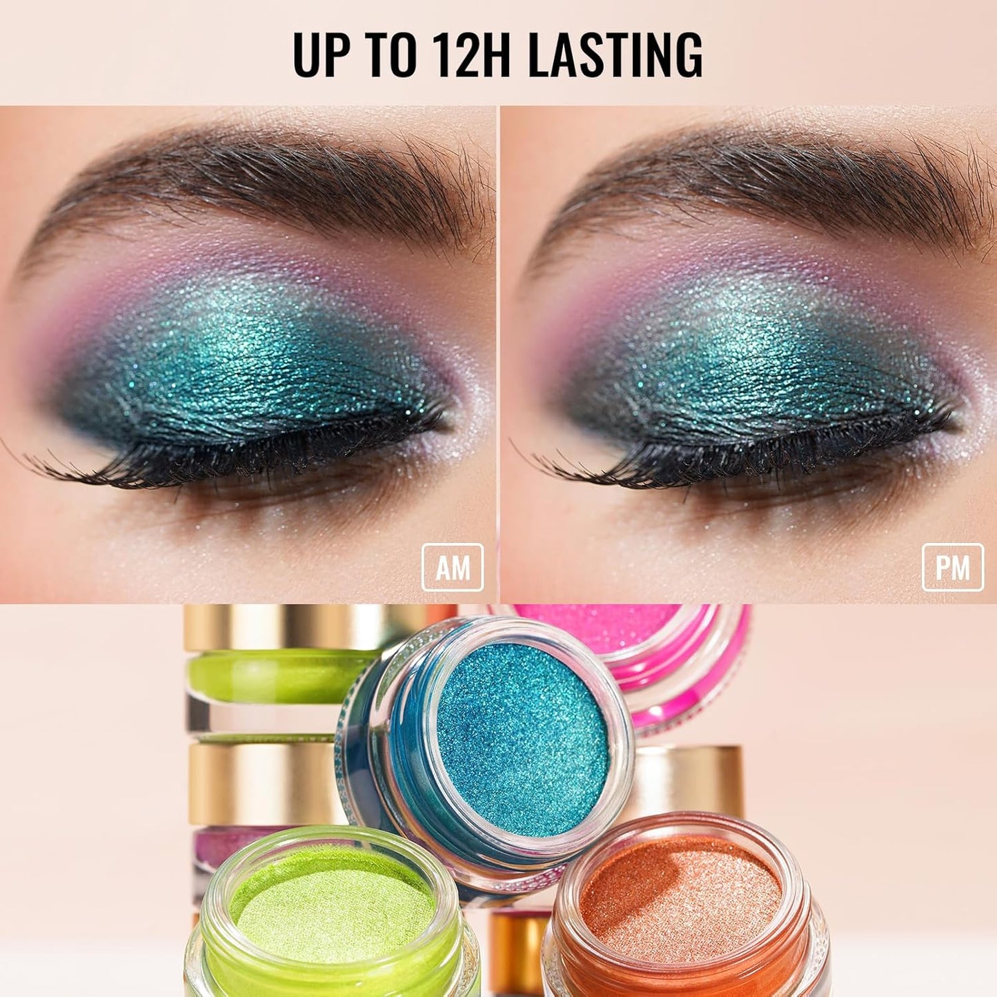 Oulac Shimmer Cream Eyeshadow also for Highlighter Blendable Eye Shadow Waterproof&Long Lasting with Moisturizing Formula Soft Shimmer Eye Make-up,Vegan & Cruelty-Free,6g P07