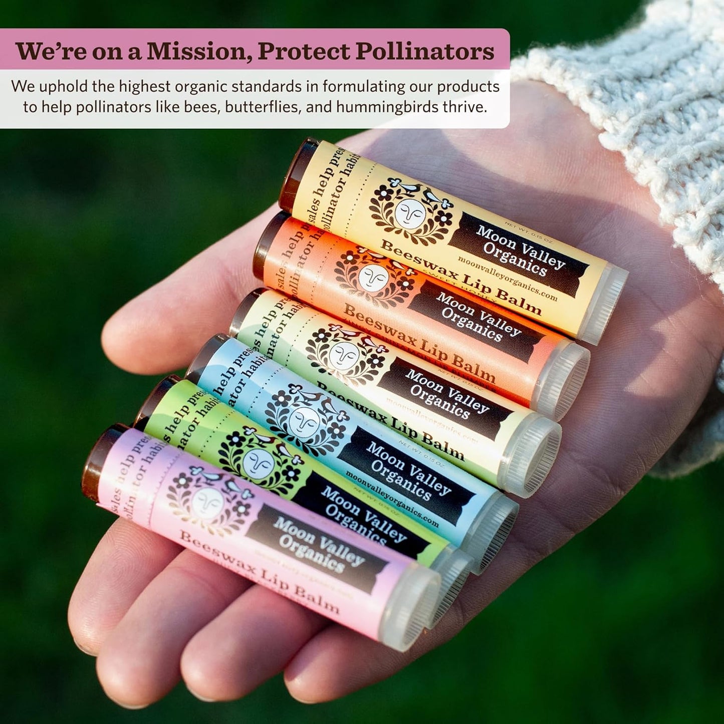 MOON VALLEY ORGANICS Organic Herbal Lip Balm Blackberry, 0.15 OZ