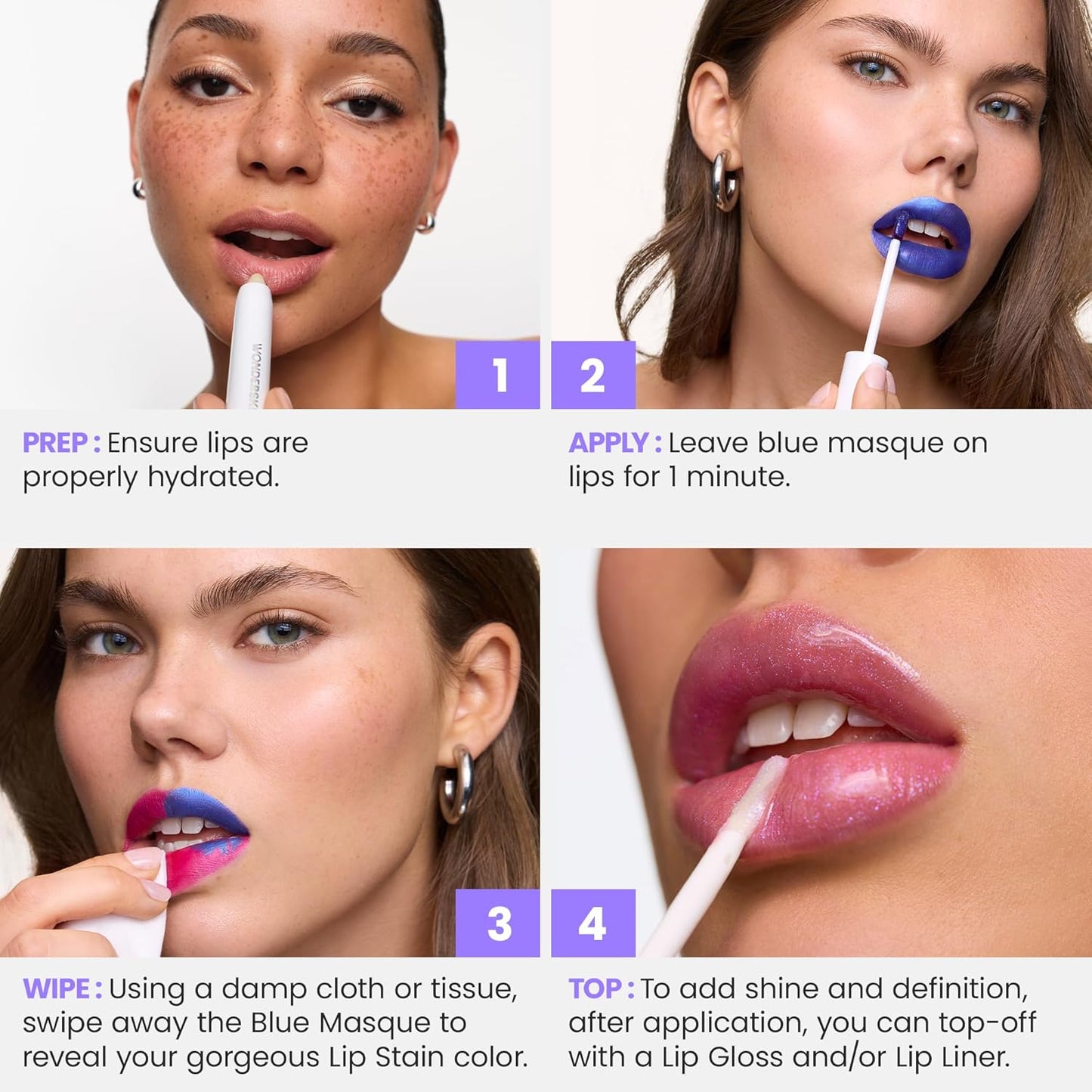 Wonderskin Wonder Blading All Day Lip Stain Peel Off Masque - Long Lasting, Waterproof and Transfer Proof Pink Lip Tint, Matte Finish Peel Off Makeup (Darling Masque)