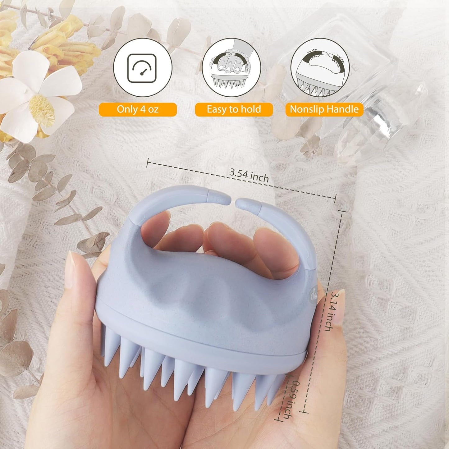 Sndyi 2 PCS Scalp Massager Shampoo Brush, Scalp Scrubber with Soft Silicone Bristles, Scalp Exfoliator for Dandruff Removal, Scalp Massager for Hair Growth, Wet Dry Hair Brush for Scalp Care