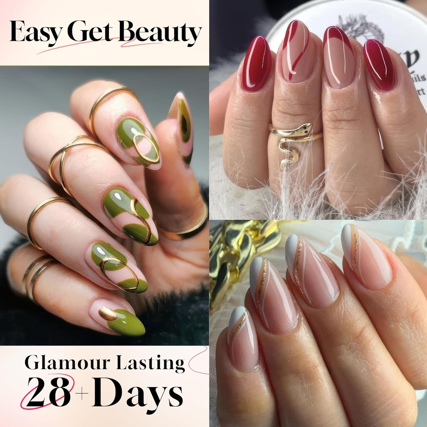UNA GELLA Short Almond Gel Nail Tips: Half Cover 504PCS Extra Short Fake Nail Tips Almond Shape 12sizes Pre Etched Salon Quality Soft Acrylic Press On Nails for Home Nails Extension