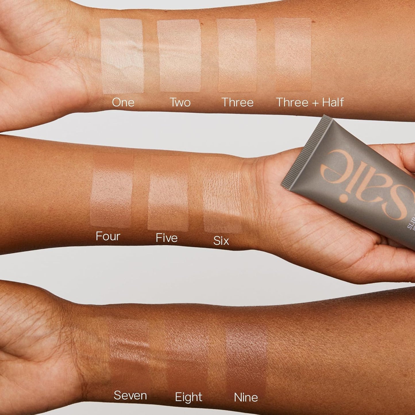 Saie Slip Tint SPF 35 Tinted Moisturizer - Light Coverage Moisturizer + Broad Spectrum Zinc Oxide Sunscreen with Hydrating Hyaluronic Acid - Shade Four + Half (1.35 oz)