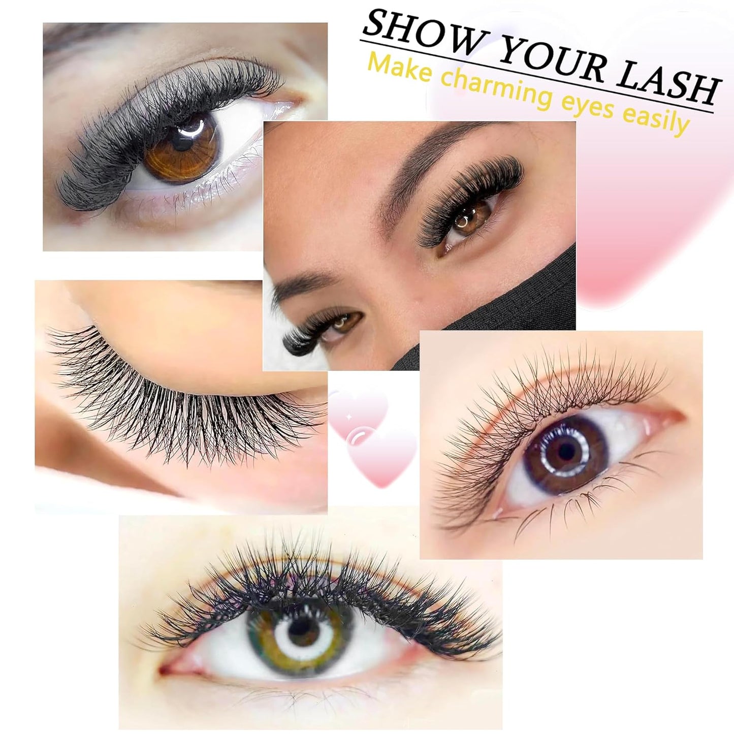 YY Lash Extensions Supplies Y Eyelash Extensions 0.05mm Thickness D Curl 14mm Premade Fans 4D Russian Volume Matte Black 12 Rows Crisscross Eye Lashes(YY-0.05-D,14mm)
