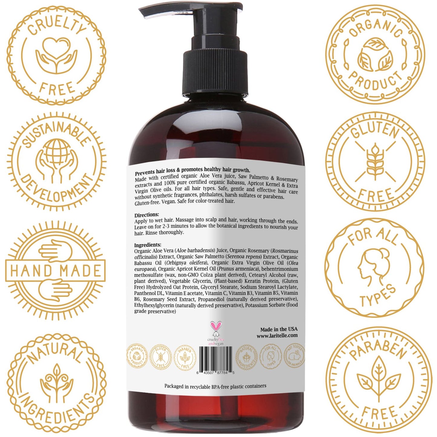 Organic Unscented Conditioner Herbal Magic 16 oz