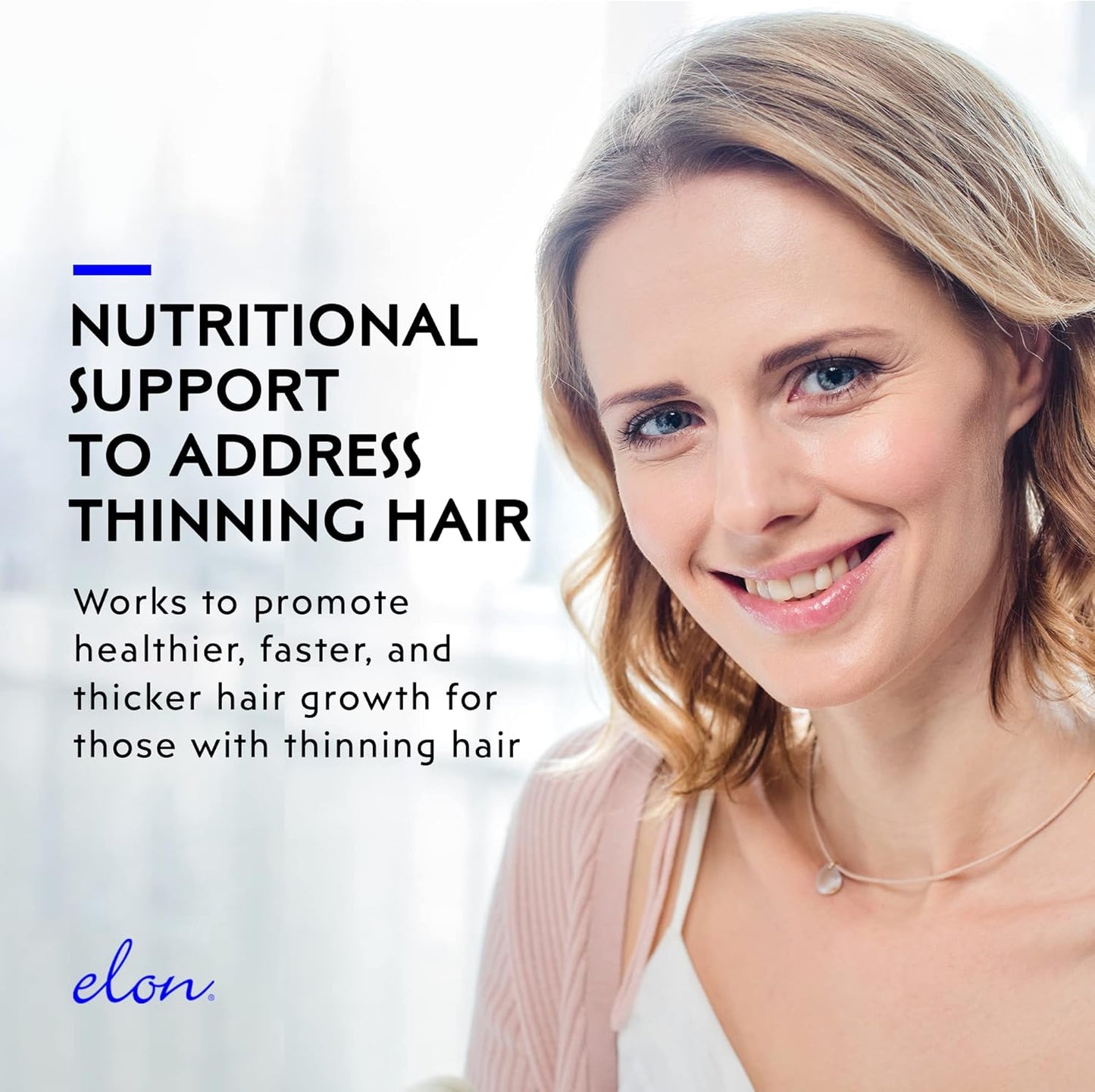 Elon R3 Hair Growth Supplement for Women – Vitamins w/ 5000 mcg Biotin Per Serving & Collagen Peptides for Healthy, Thick Hair – Extra Strength - Extended Release (60 Tablets)
