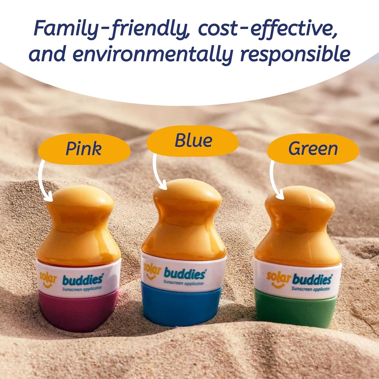 Solar Buddies Bag Bundle & Carabina Clip - Full Black - Refillable Roll on Sponge Sunscreen, Suncream & Lotion Applicator For Kids, Adults & Families - Holds 3.4fl oz, Perfect Size for Travel