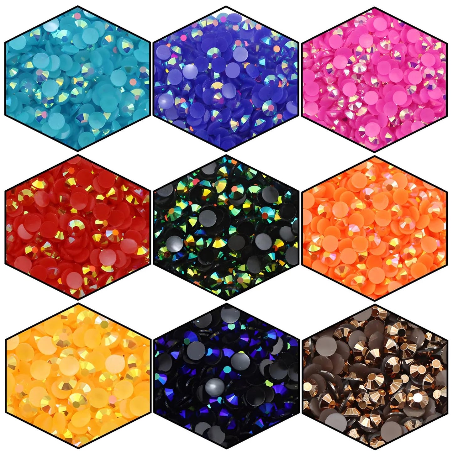 4500 Pcs SS6 2mm AB Flatback Rhinestones for Nails Art Crafts Glitter Round Shine Gems Crystals DIY Clothes Shoes （Red AB）